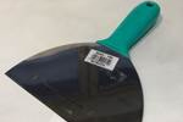 Кельма из нержавеющей стали трапецевидная с закругленными углами с заточенным лезвием 200x80x0,6мм